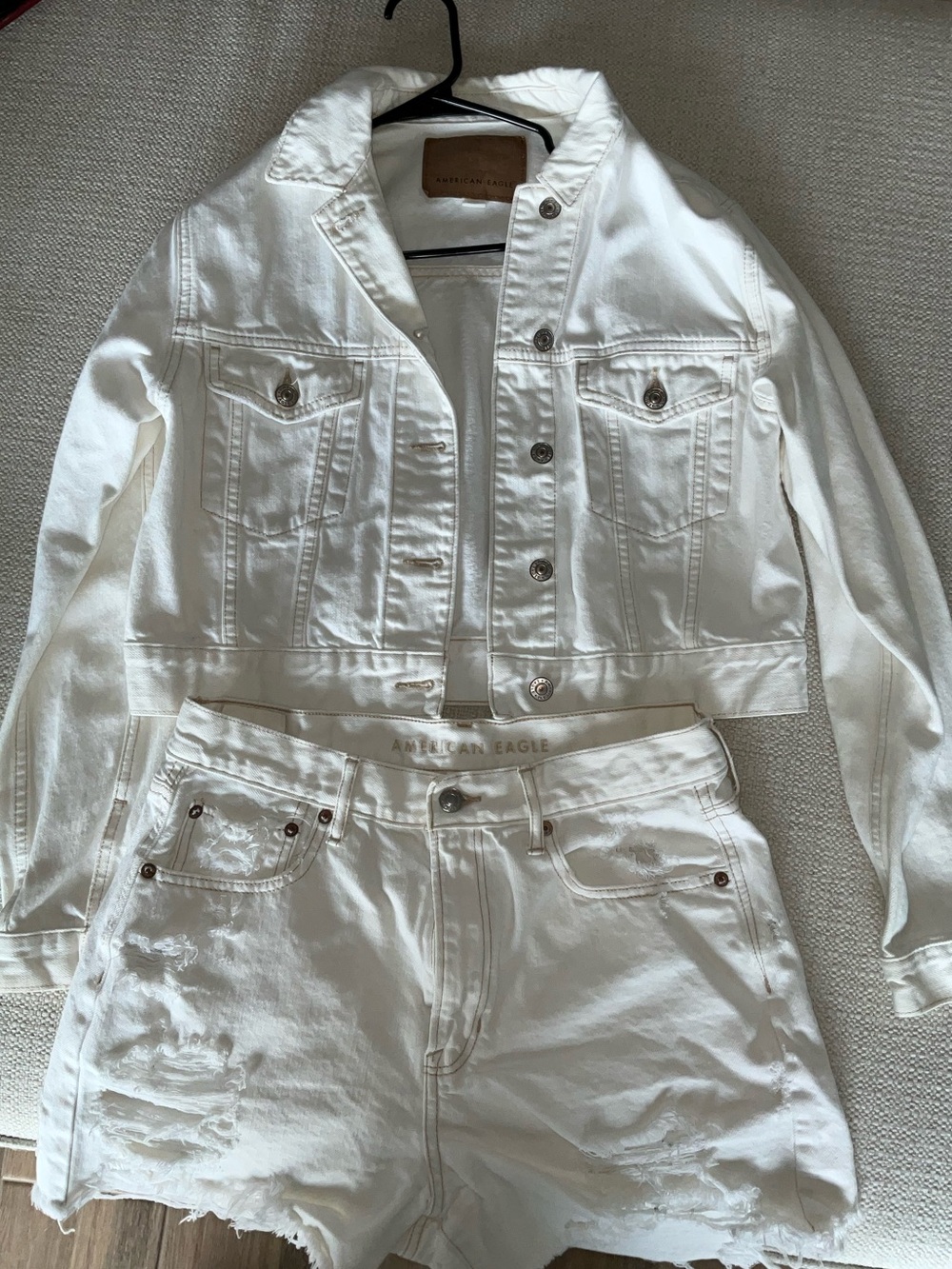 American Eagle White Denim Coord Set